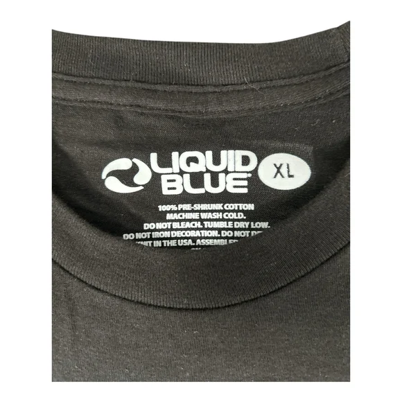 NWOT Liquid Blue Pink Floyd Black Cotton Dark Side Prism Design Sz XL - Picture 4 of 5